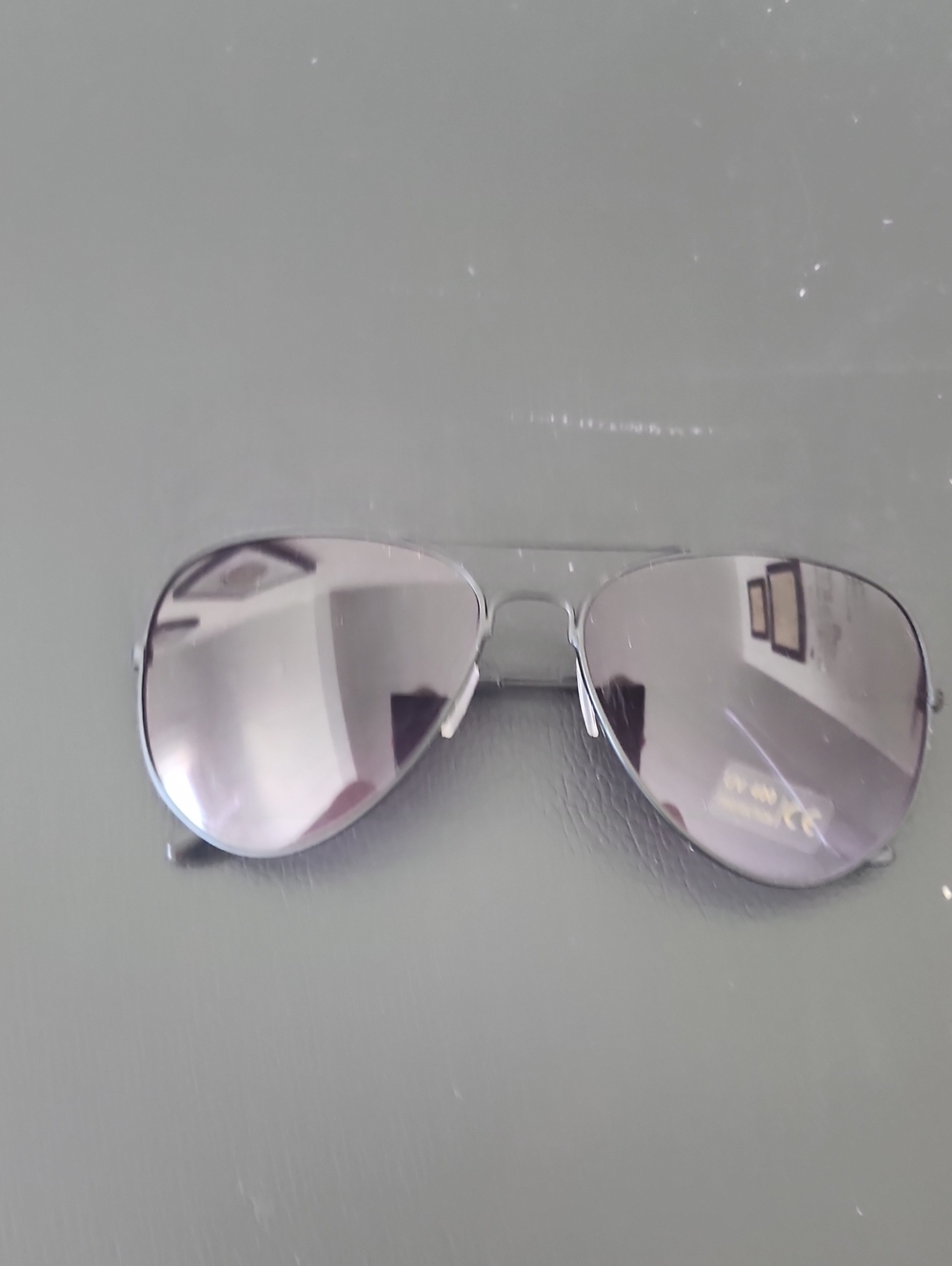 Aviator Style Mirrored Sunglasses - Silver Frame, Smoke Lenses